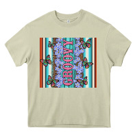 Mossy groovy with flowers and Butterflies Heavy Core Tee - Artiststas