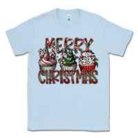 Dusty Blue Merry Christmas Classic Tee - CowhideDigitalArt