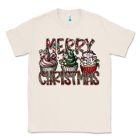 Natural Merry Christmas Classic Tee - CowhideDigitalArt
