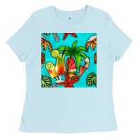 Baby Blue summer drinks and ice cream Ladies Tee - BundleAndBundleShop