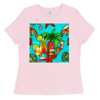 Bubblegum Pink summer drinks and ice cream Ladies Tee - BundleAndBundleShop