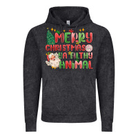 Vintage Black merry christmas ya filthy animal Vintage Hoodie - MaliasSmallBusiness