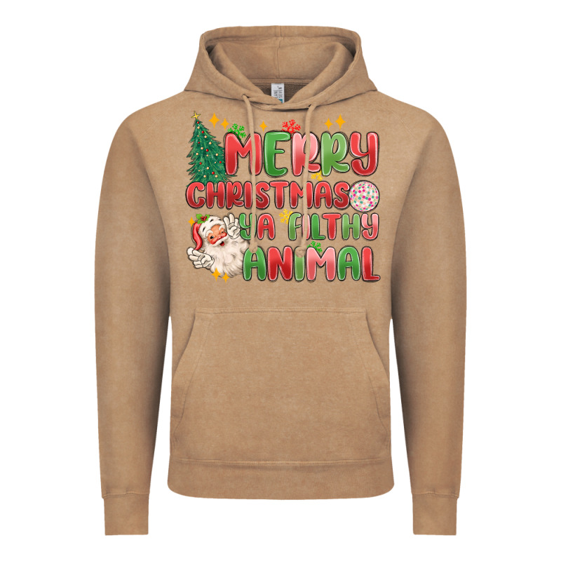 Merry Christmas Ya Filthy Animal Vintage Hoodie by MaliasSmallBusiness | Teevron