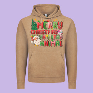 Merry Christmas Ya Filthy Animal Vintage Hoodie Designed By Maliassmallbusiness