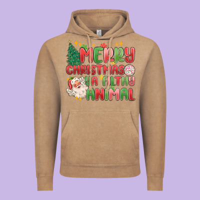 Merry Christmas Ya Filthy Animal Vintage Hoodie Designed By Maliassmallbusiness