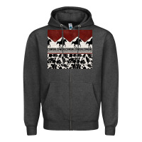 Charcoal Heather cowgirl with cowhide Zipper Hoodie - TumblerDesignByShophia