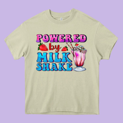 Powered By Milkshake Heavy Core Tee Designed By Adodesignshop