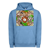 Pigment Pebble Blue Baseball Mom Urban Hoodie - CowhideDigitalArt