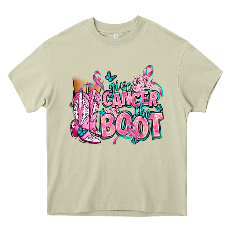 Give The Cancer Boot Heavy Core Tee by AdoDesignShop | Teevron