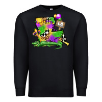 Black louisiana map alligator mardi gras olivia Premium Sweatshirt - OliviaCreatesArt
