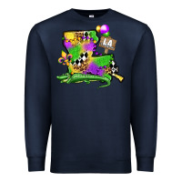 Navy louisiana map alligator mardi gras olivia Premium Sweatshirt - OliviaCreatesArt