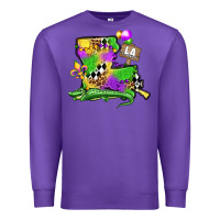Purple louisiana map alligator mardi gras olivia Premium Sweatshirt - OliviaCreatesArt