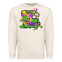 Sandshell louisiana map alligator mardi gras olivia Premium Sweatshirt - OliviaCreatesArt