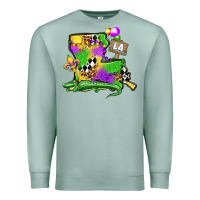 Seafoam louisiana map alligator mardi gras olivia Premium Sweatshirt - OliviaCreatesArt