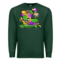 Sports Green louisiana map alligator mardi gras olivia Premium Sweatshirt - OliviaCreatesArt