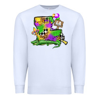 White louisiana map alligator mardi gras olivia Premium Sweatshirt - OliviaCreatesArt
