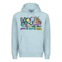 Blue Mist Peace love Easter Day Premium Hoodie - CowGirlArtShop