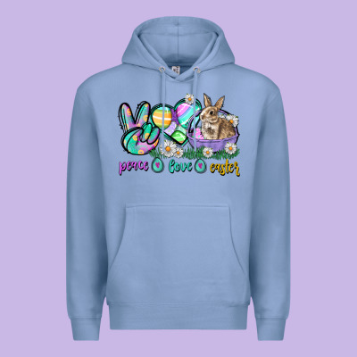 Peace Love Easter Day Premium Hoodie Designed By Cowgirlartshop