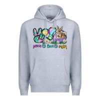 Heather Grey Peace love Easter Day Premium Hoodie - CowGirlArtShop
