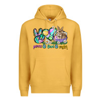 Mustard Peace love Easter Day Premium Hoodie - CowGirlArtShop