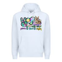 White Peace love Easter Day Premium Hoodie - CowGirlArtShop