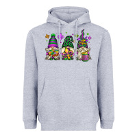 Heather Grey mardi gras gnomes Heavyweight Hoodie - OliviaCreatesArt
