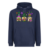 Navy mardi gras gnomes Heavyweight Hoodie - OliviaCreatesArt