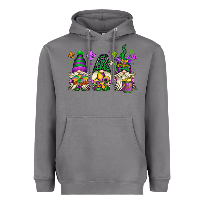 Mardi Gras Gnomes Heavyweight Hoodie by OliviaCreatesArt | Teevron