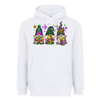 White mardi gras gnomes Heavyweight Hoodie - OliviaCreatesArt