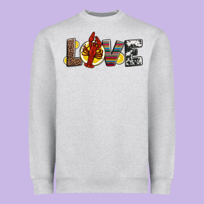 Love Crawfish Western Mardi Gras Heavyweight Sweatshirt Designed By Jasminsmagicworld