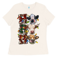 Bone Ho Ho Ho Cows Ladies Tee - RanaPortraitStore