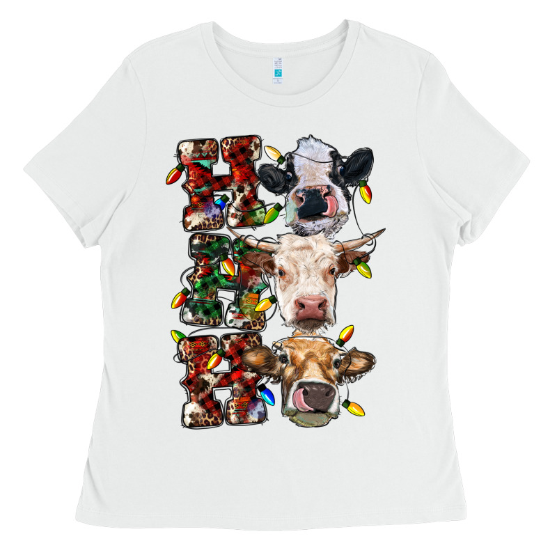 Ho Ho Ho Cows Ladies Tee by RanaPortraitStore | Teevron