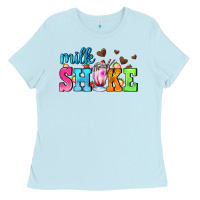 Baby Blue milk shake with chocolate heart Ladies Tee - AdoDesignShop
