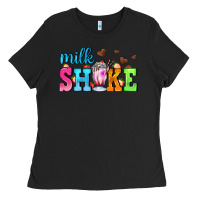 Black milk shake with chocolate heart Ladies Tee - AdoDesignShop
