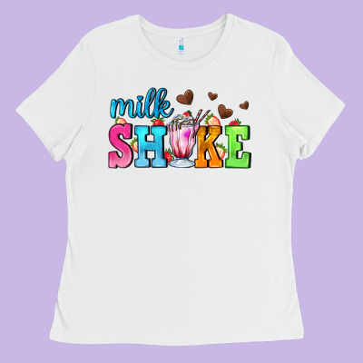 Milk Shake With Chocolate Heart Ladies Tee Designed By Adodesignshop