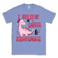 Colony Blue i believe in santa & dinosaurs pink Classic Tee - MaliasSmallBusiness