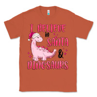 Copper i believe in santa & dinosaurs pink Classic Tee - MaliasSmallBusiness