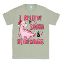 Matcha i believe in santa & dinosaurs pink Classic Tee - MaliasSmallBusiness