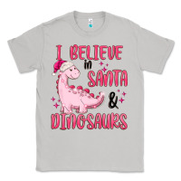 Moon Dust i believe in santa & dinosaurs pink Classic Tee - MaliasSmallBusiness