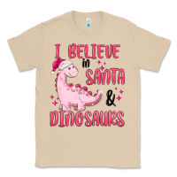 Mushroom i believe in santa & dinosaurs pink Classic Tee - MaliasSmallBusiness