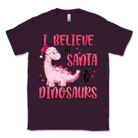 Plum i believe in santa & dinosaurs pink Classic Tee - MaliasSmallBusiness