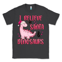Smoke i believe in santa & dinosaurs pink Classic Tee - MaliasSmallBusiness