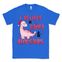 True Royal i believe in santa & dinosaurs pink Classic Tee - MaliasSmallBusiness