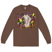 Chestnut mardi gras goat fleur de lis Long Sleeve Tee - RanaPortraitStore