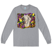 Heather Grey mardi gras goat fleur de lis Long Sleeve Tee - RanaPortraitStore