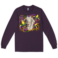 Plum mardi gras goat fleur de lis Long Sleeve Tee - RanaPortraitStore