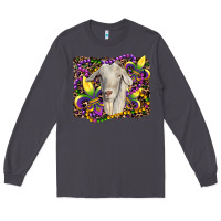 Smoke mardi gras goat fleur de lis Long Sleeve Tee - RanaPortraitStore