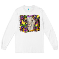 White mardi gras goat fleur de lis Long Sleeve Tee - RanaPortraitStore