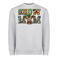 Heather Grey show mom brown calf Heavyweight Sweatshirt - BarkalooDesign