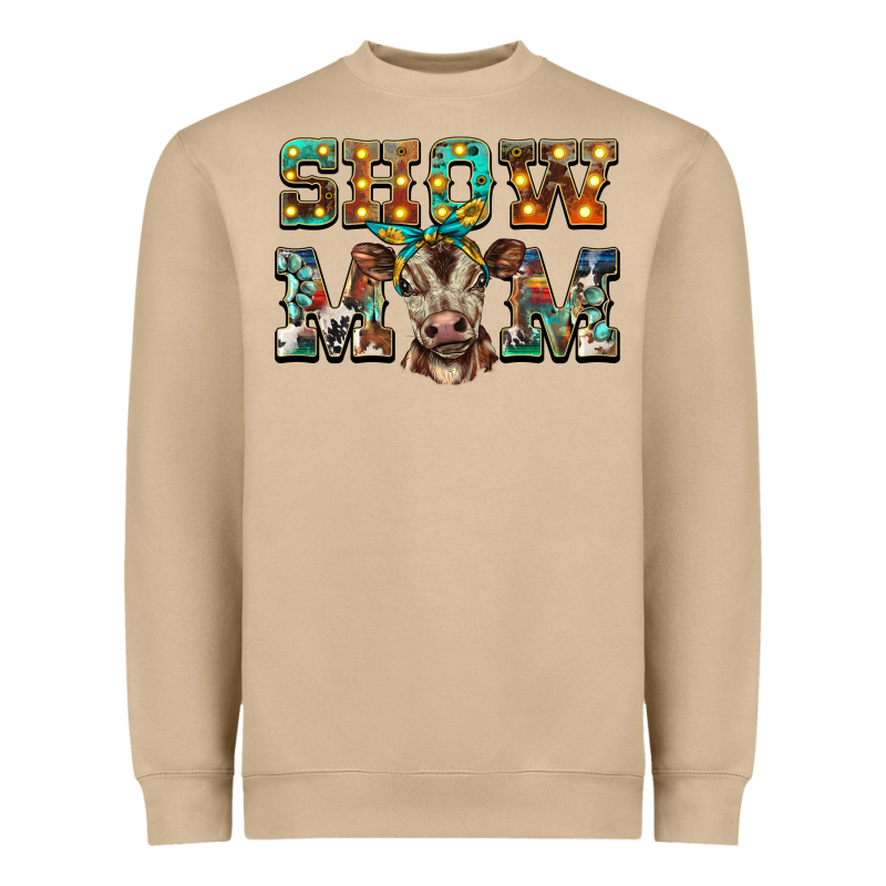 Show Mom Brown Calf Heavyweight Sweatshirt by BarkalooDesign | Teevron